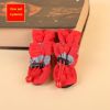 Anti-slip Pet Dog shoes Waterproof boots shoes puppy cat socks boots dog shoes - Red - 6