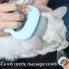 1 PC Pet Cat Dog Massage Comb Shell Comb Grooming Hair Removal Shedding Cleaning Brush Multifunction Pet Grooming Dog Supplies - Blue