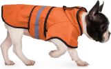 Reflective Dog Raincoat Hooded Slicker Poncho for Small to X-Large Dogs and Puppies; Waterproof Dog Clothing - Safety Orange - Medium