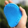 1 Pcs Pets Silicone Washing Glove Dog Cat Bath Brush Comb Rubber Glove Hair Grooming Massaging Kitchen Cleaning Gloves - Blue